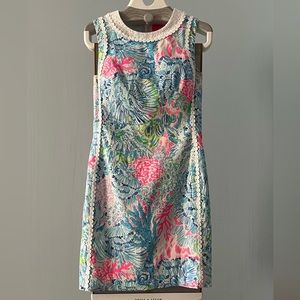 Lilly Pulitzer Mila Sink or Swim Stretch Shift Dress Size 00 Style 001832 EUC